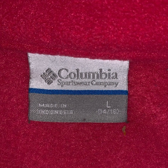 PINK GIRLS COLUMBIA ZIP-UP FLEECE JACKET - Picture 5 of 6